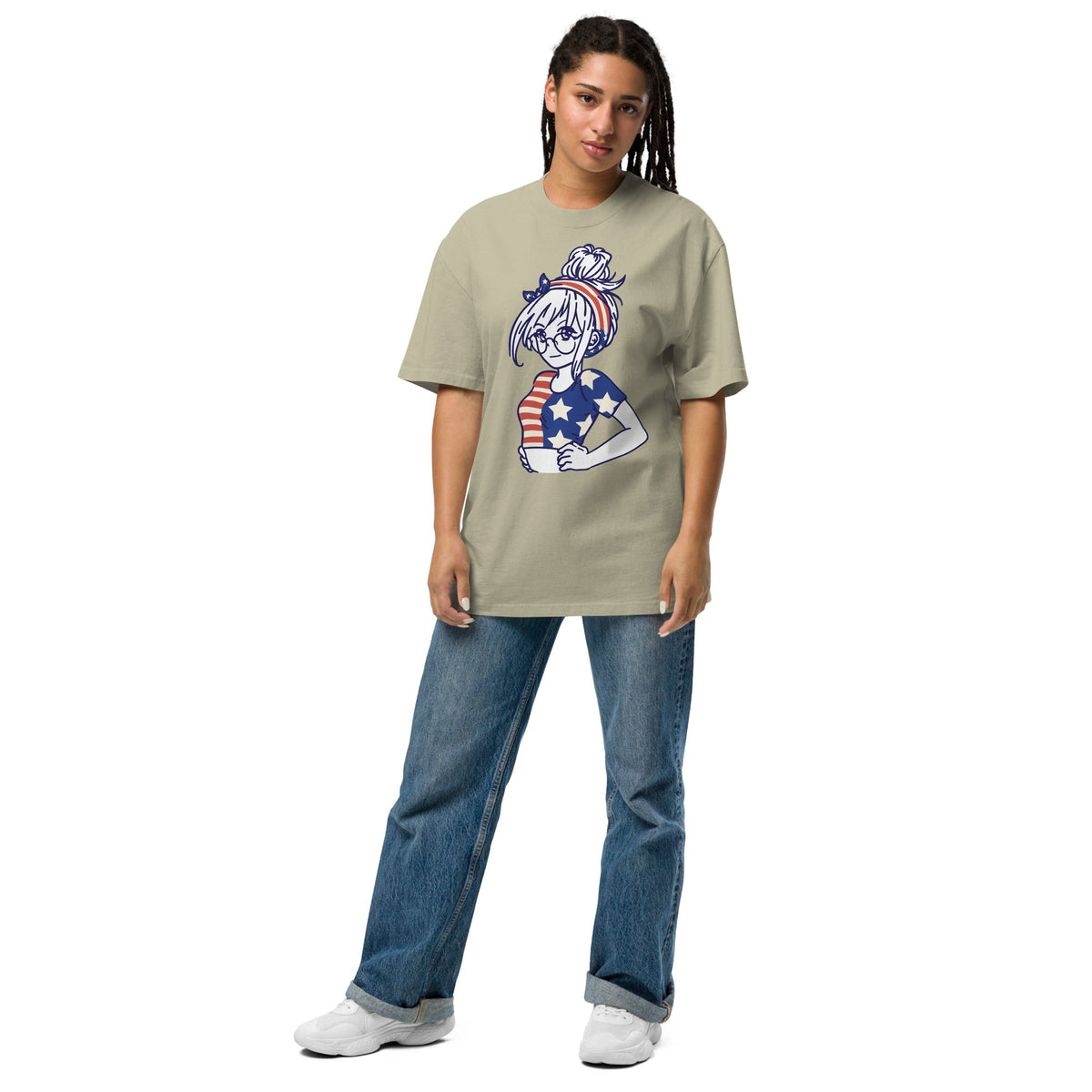 American Girl Oversized Tee – relaxed boxy fit