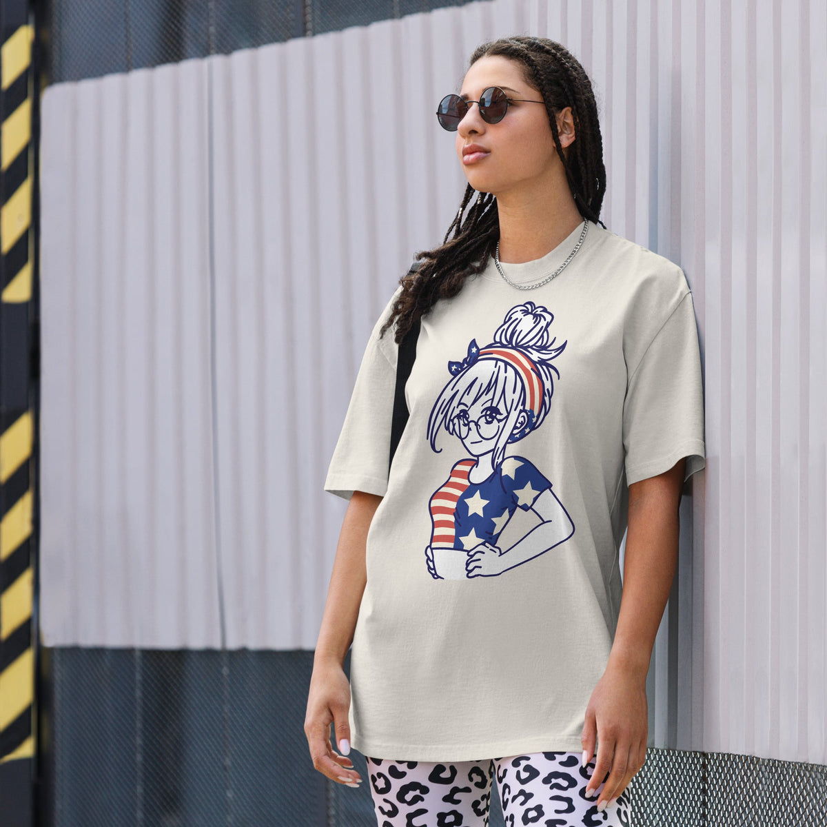 American Girl Oversized Tee – casual statement tee