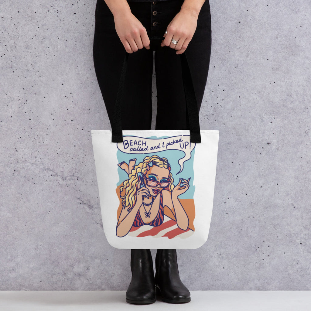 Beach Day Tote – cotton handle detail