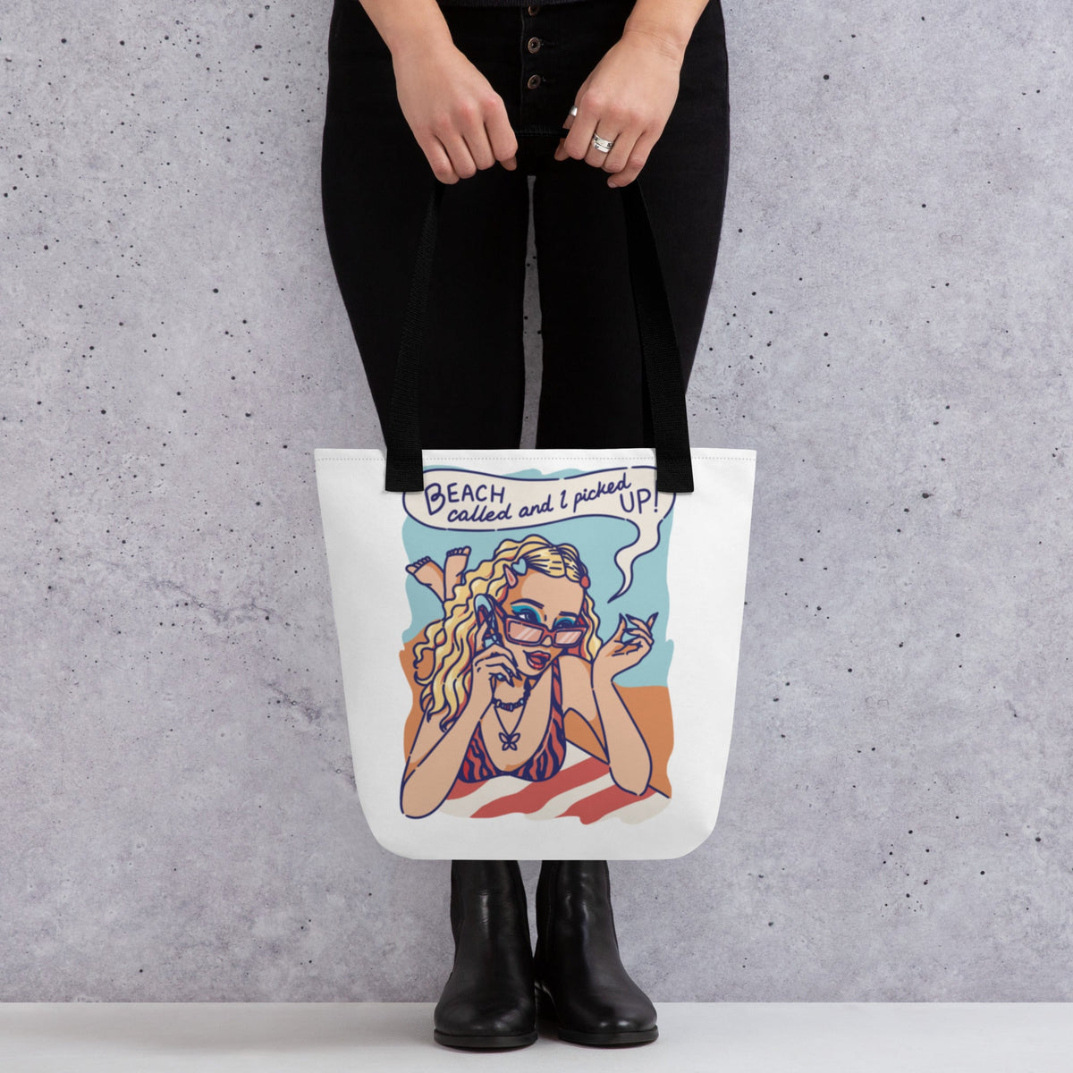 Beach Day Tote – cotton handle detail