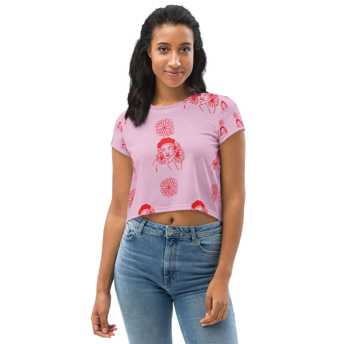 Girl in Beret Crop Tee — photo 4