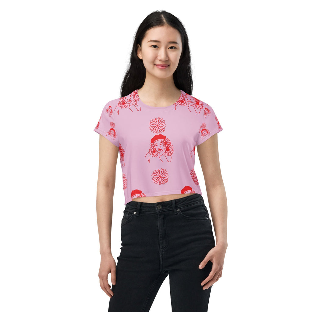 Girl in Beret Crop Tee — photo 6