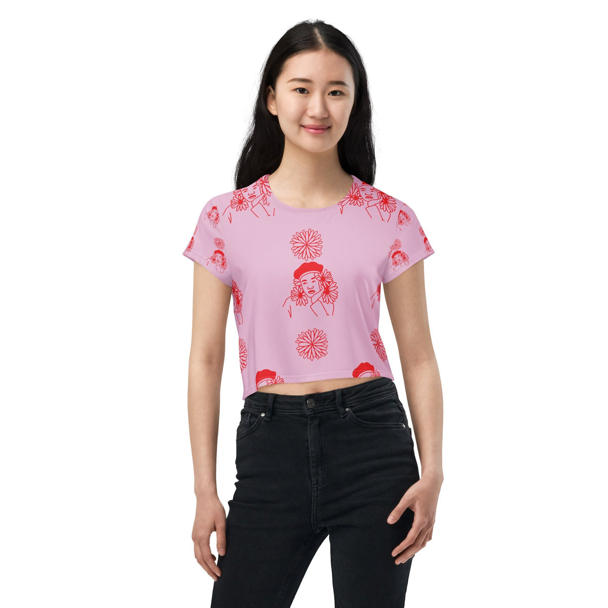 Girl in Beret Crop Tee — photo 6