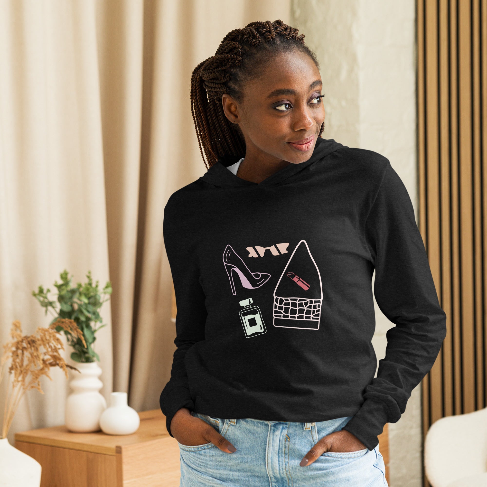 Fashionista Long-Sleeve Hooded Tee | Vicky's Style Boutique