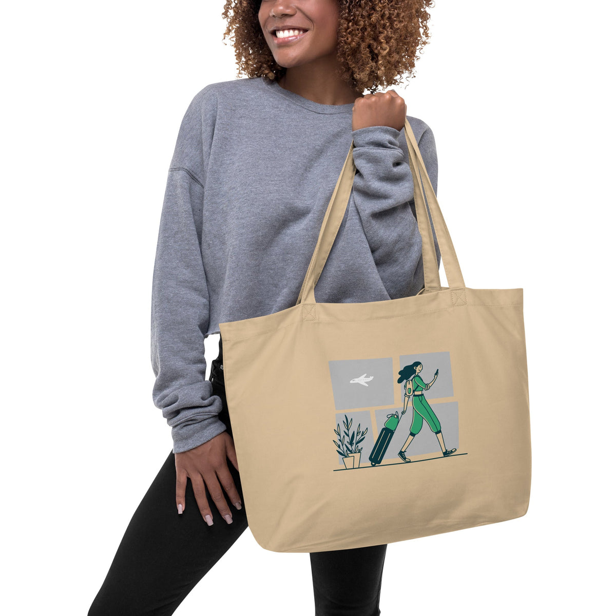 Girl travel Large organic tote bag — Ecwid main image