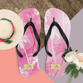 Pink Palm Flip-Flops