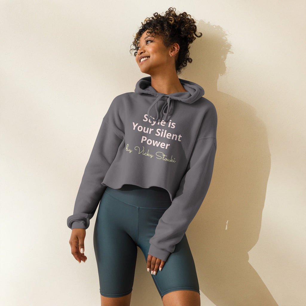 Silent Power Crop Hoodie – Signature Edition | Vicky's Style Boutique