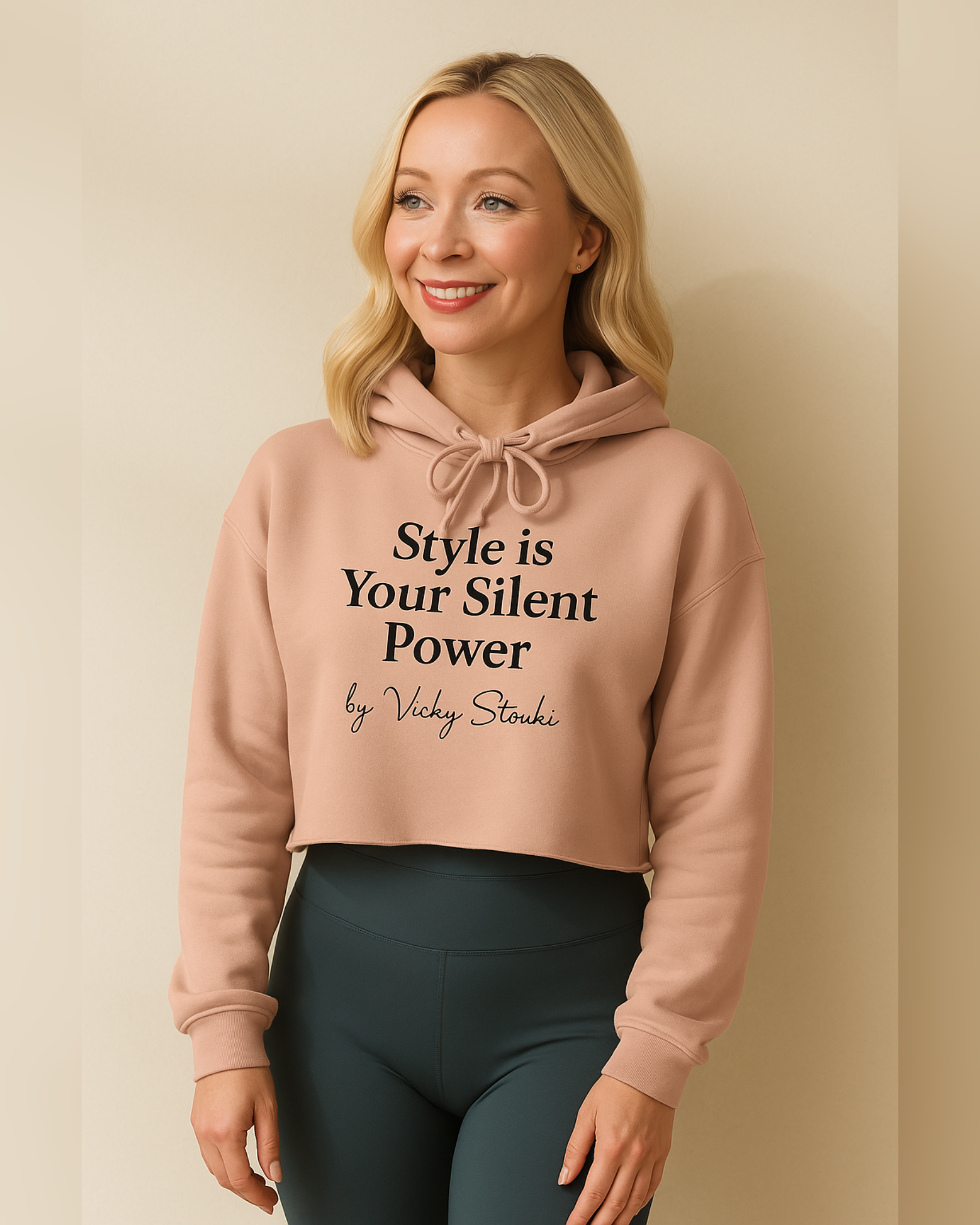 Silent Power Crop Hoodie – Signature Edition | Vicky's Style Boutique