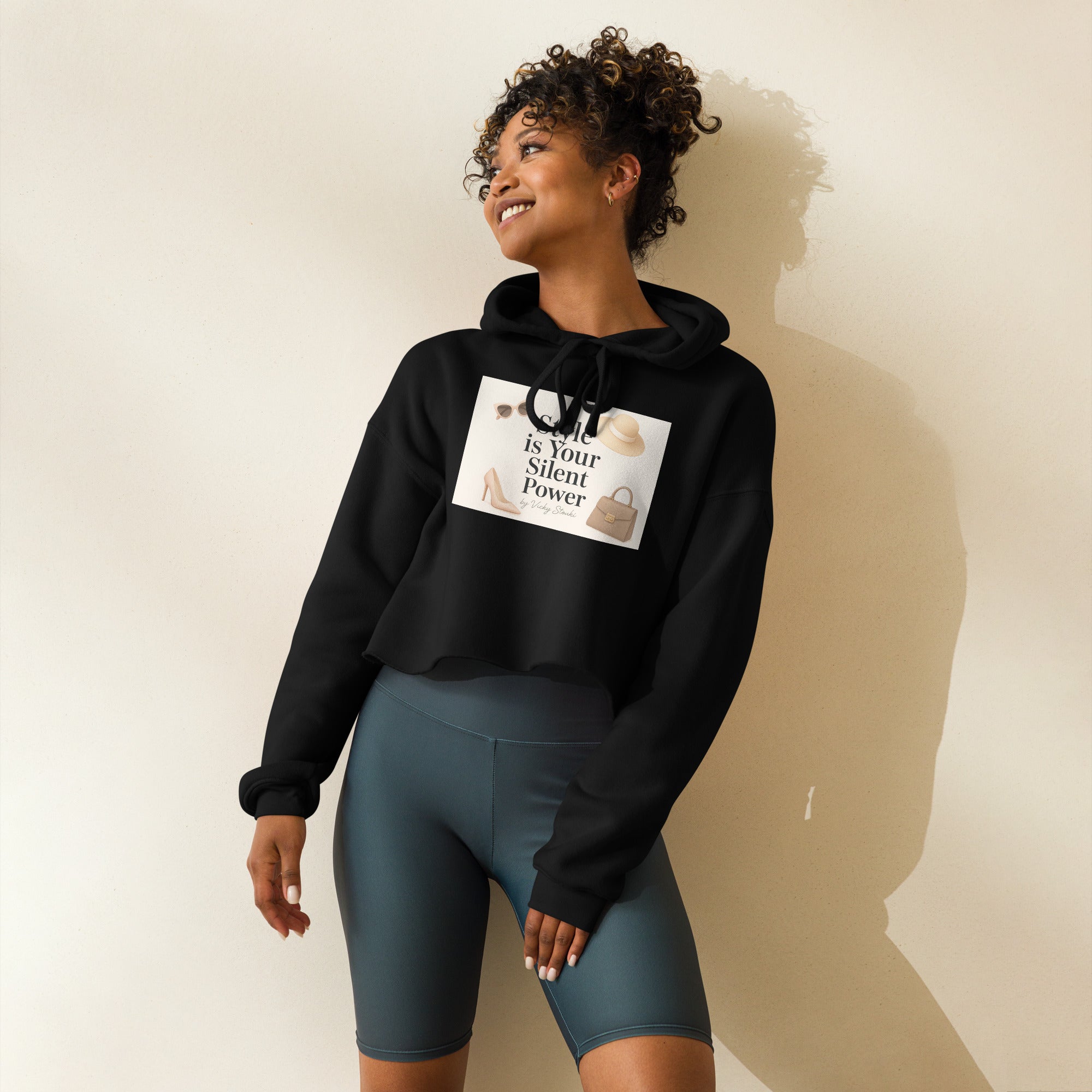 Silent Power Crop Hoodie – Signature Edition | Vicky's Style Boutique