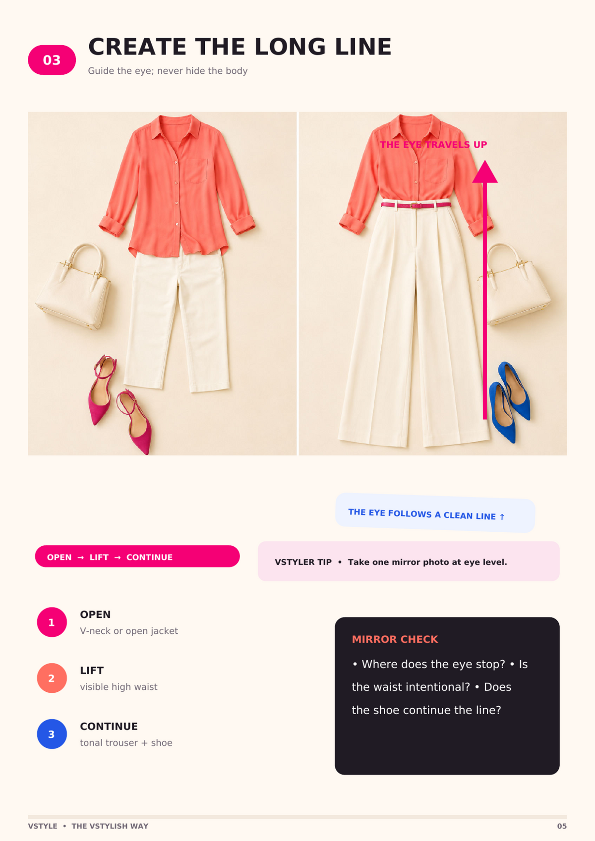 The VStylish Way preview — Create the Long Line