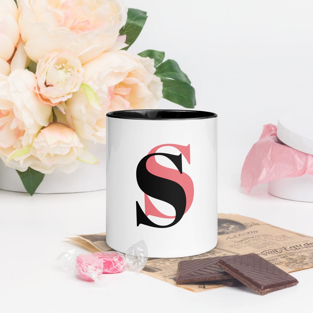 Daily Joy Color-Inside Mug – black front view