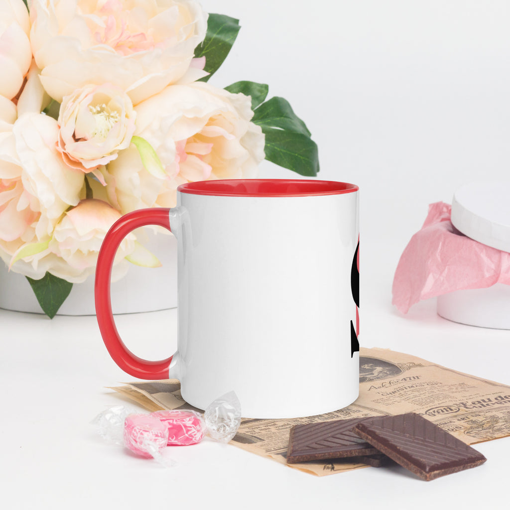 Daily Joy Color-Inside Mug – red left view